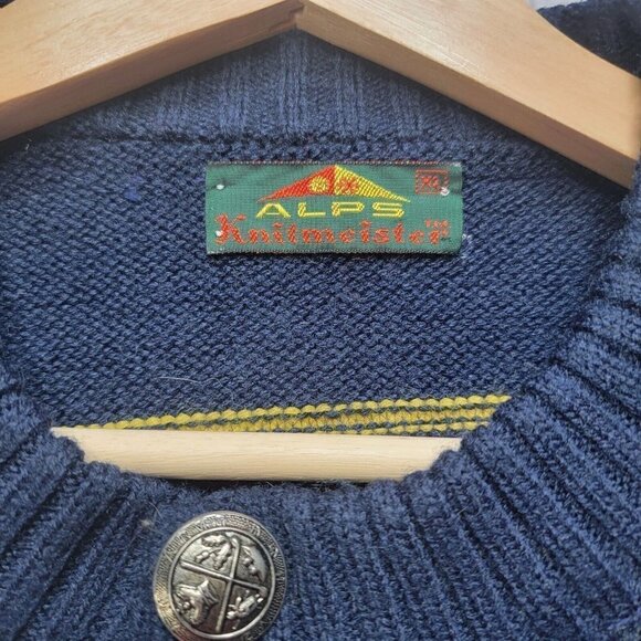 Vintage Alps Knitmeister Nordic Winter Ski Cardigan Sweater Size XL - Picture 9 of 12